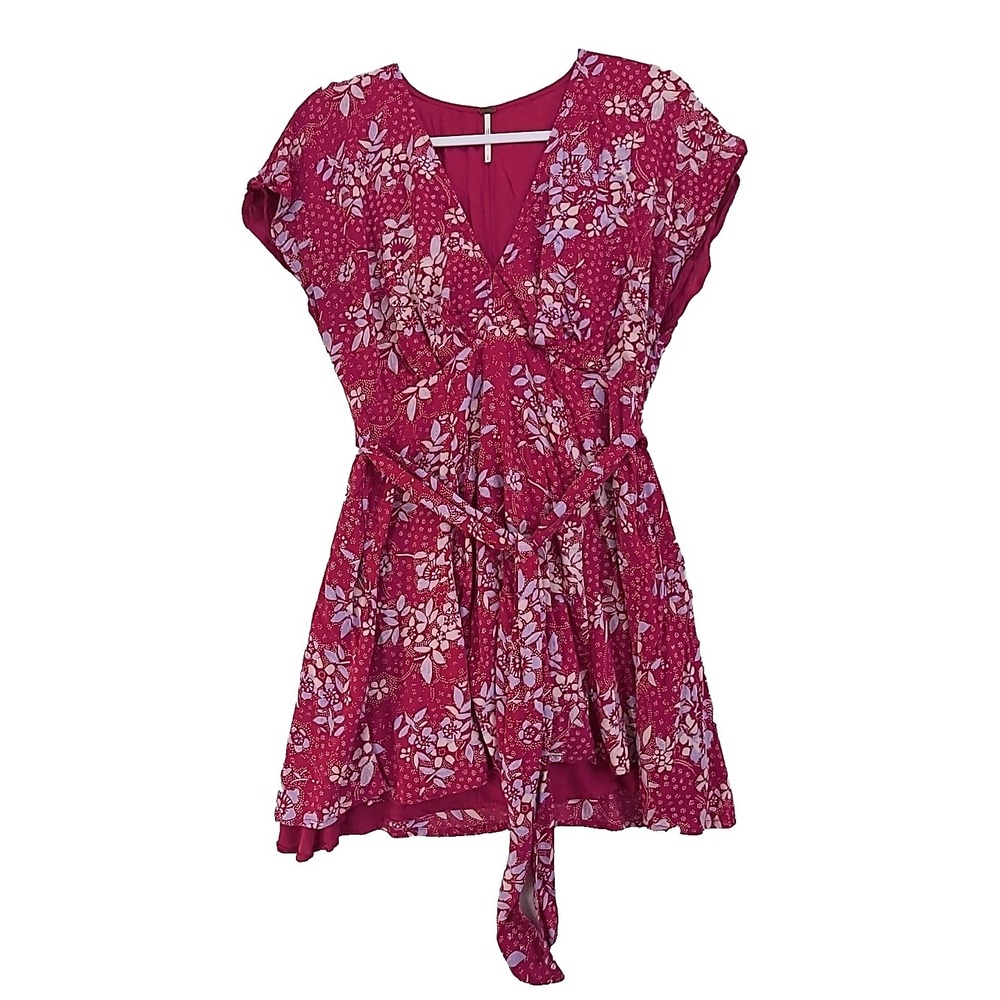 Free People Pink Floral Mini Dress Sz Small